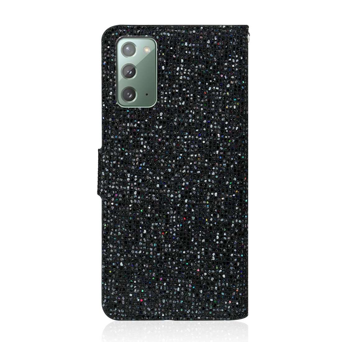For Samsung Galaxy Note 20 Glitter Powder Horizontal Flip Leather Case with Card Slots & Holder & La