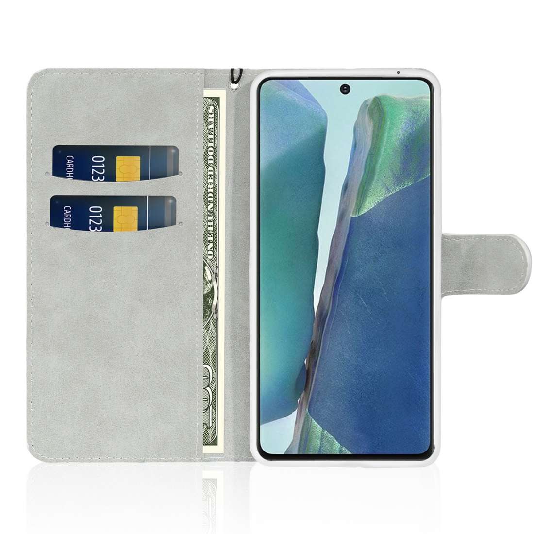 For Samsung Galaxy Note 20 Glitter Powder Horizontal Flip Leather Case with Card Slots & Holder & La