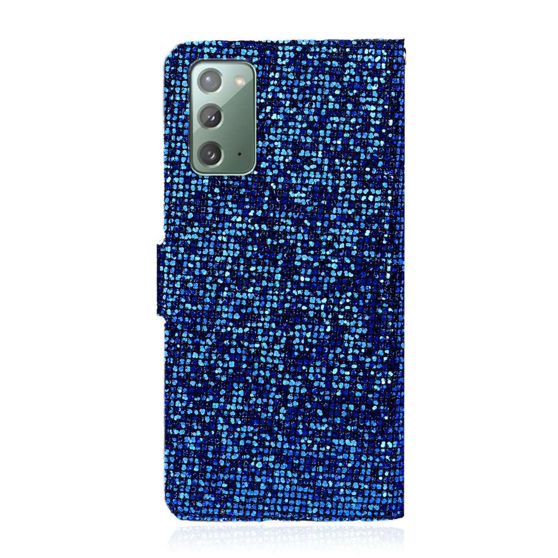For Samsung Galaxy Note 20 Glitter Powder Horizontal Flip Leather Case with Card Slots & Holder & La
