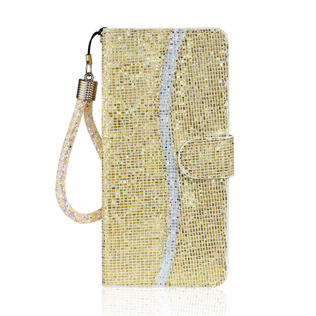 For Samsung Galaxy Note 20 Glitter Powder Horizontal Flip Leather Case with Card Slots & Holder & La