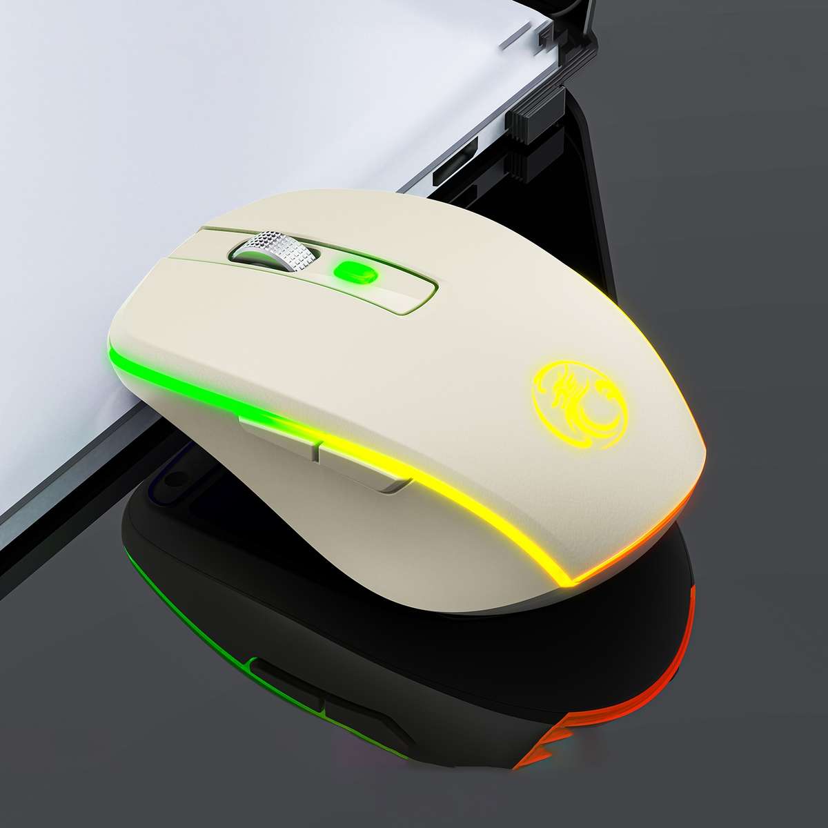 iMICE G903 Bluetooth Dual Mode 6-key Silent Wireless Gaming Mouse(Silver)