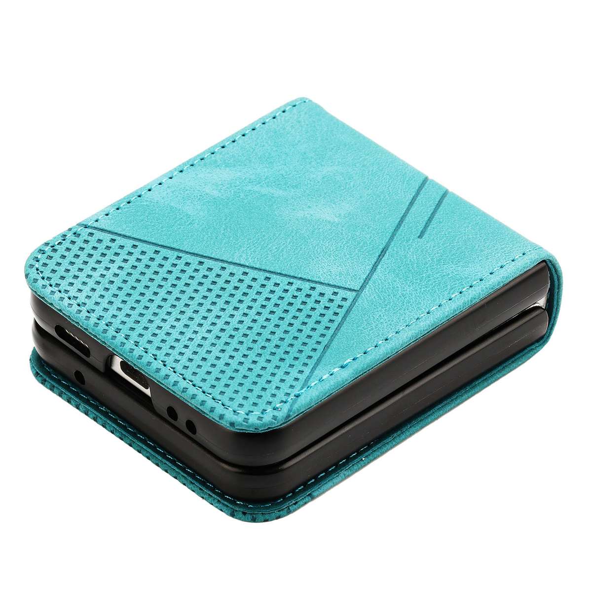 For Samsung Galaxy Z Flip4 Dream Triangle Leather Phone Case with Lanyard(Green)