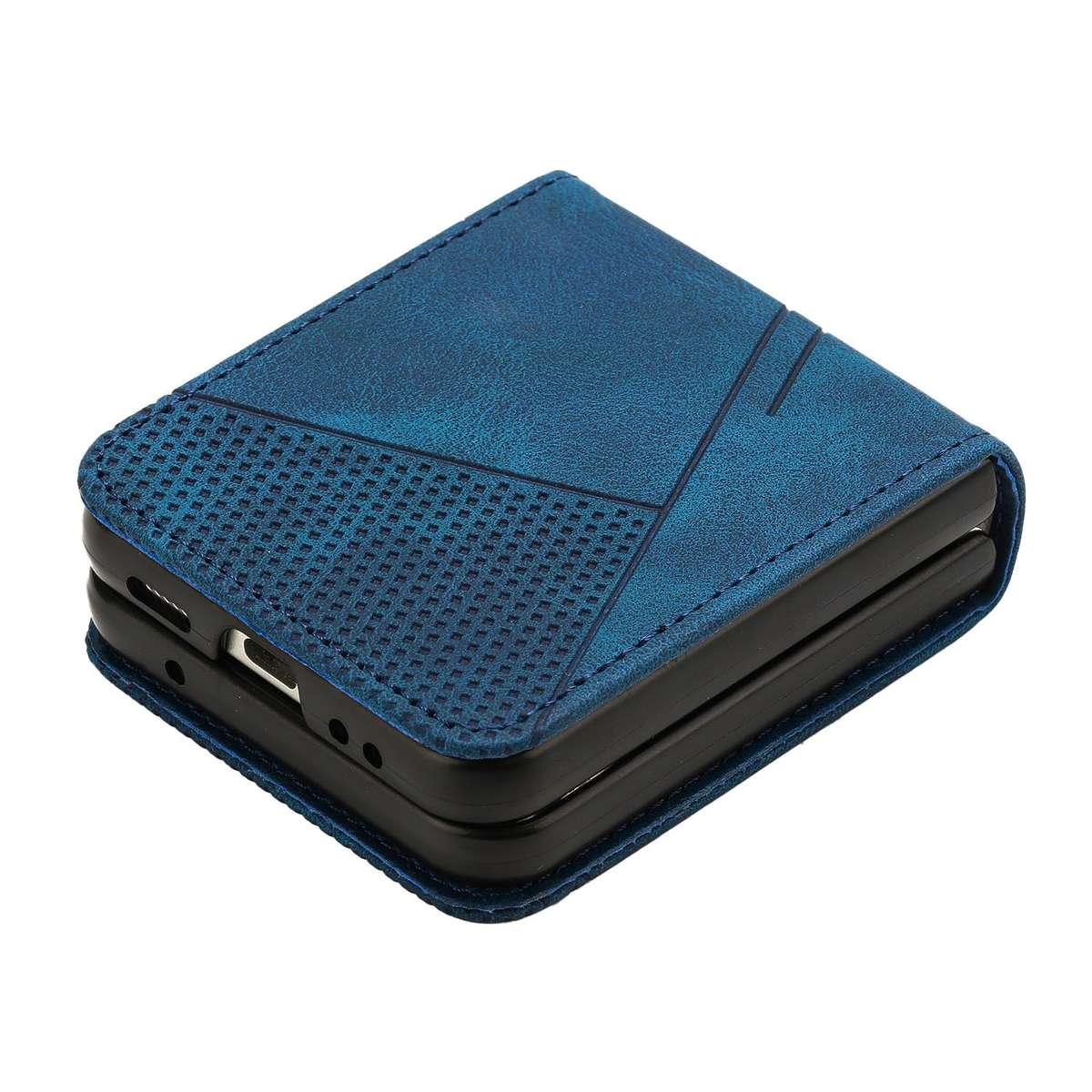 For Samsung Galaxy Z Flip5 Dream Triangle Leather Phone Case with Lanyard(Blue)