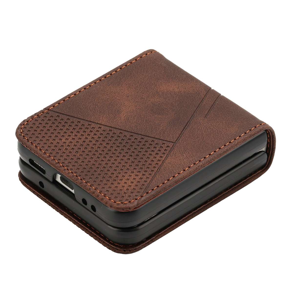 For Samsung Galaxy Z Flip5 Dream Triangle Leather Phone Case with Lanyard(Brown)