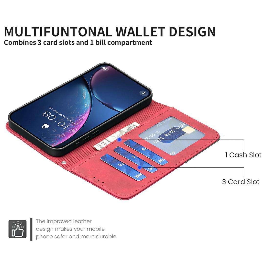 For Samsung Galaxy A37 5G Magnetic Buckle Rhombus Texture Leather Phone Case(Red)