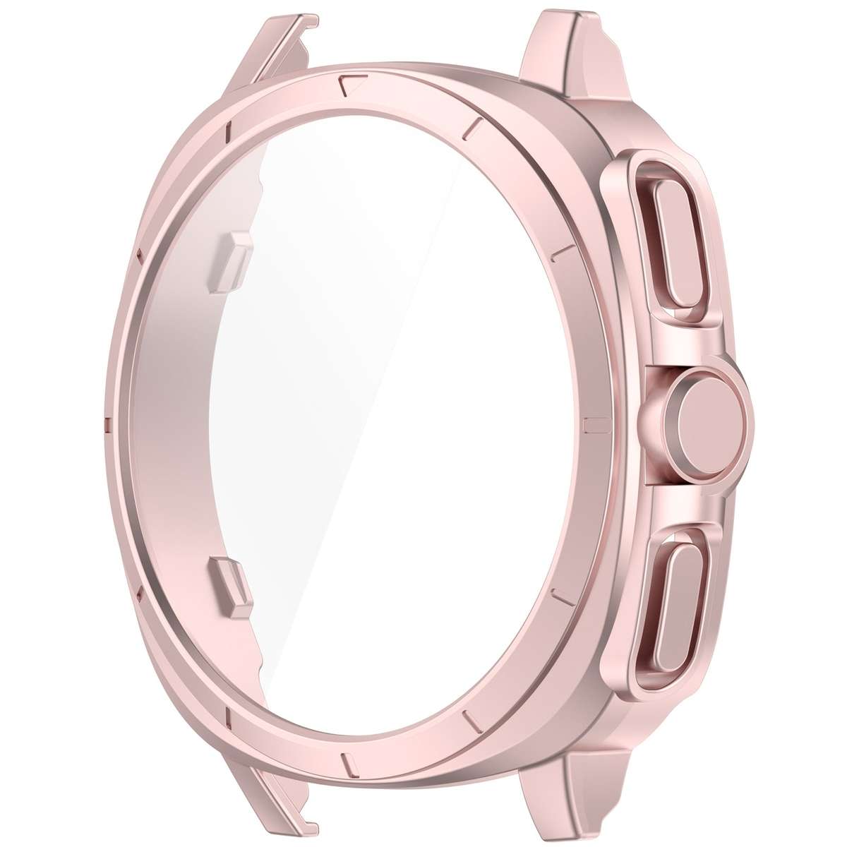 For Sansung Galaxy Watch 7 44mm PC + Tempered Film Integrated Watch Protective Case(Pink)