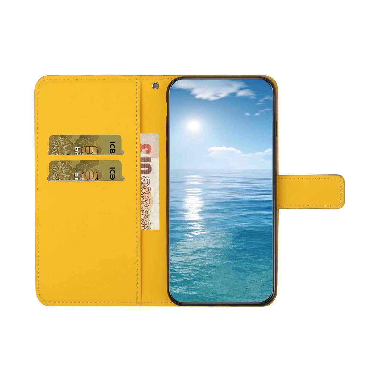 For Honor X6c 4G Ethnic Style Embossed Pattern Leather Phone Case(Yellow)