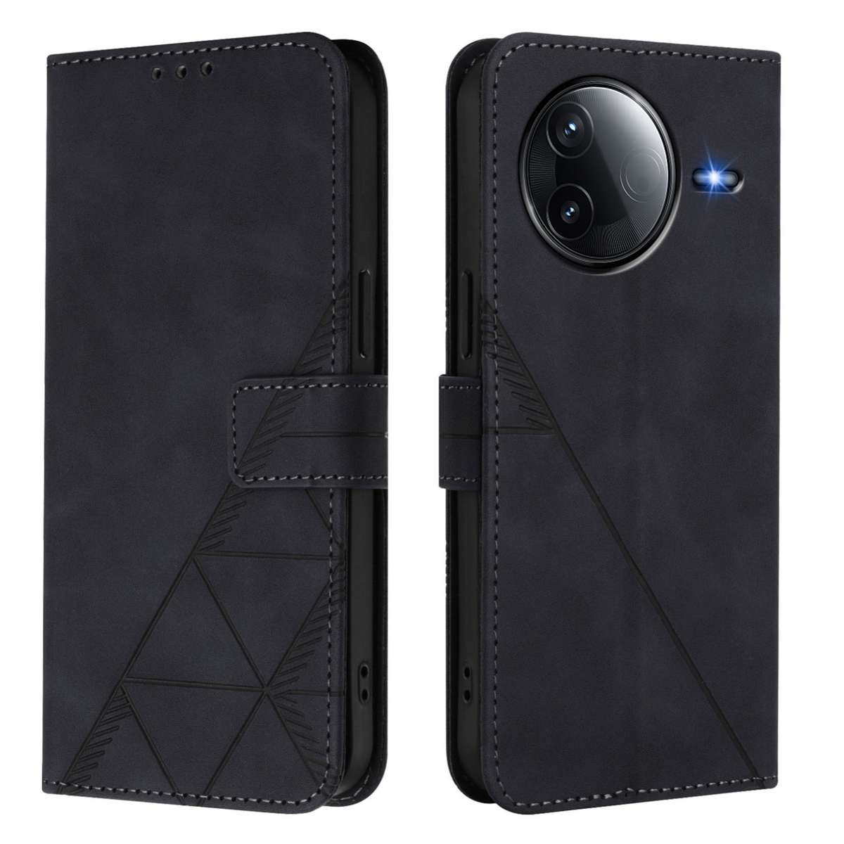 For Redmi K80 / K80 Pro Crossbody 3D Embossed Flip Leather Phone Case(Black)