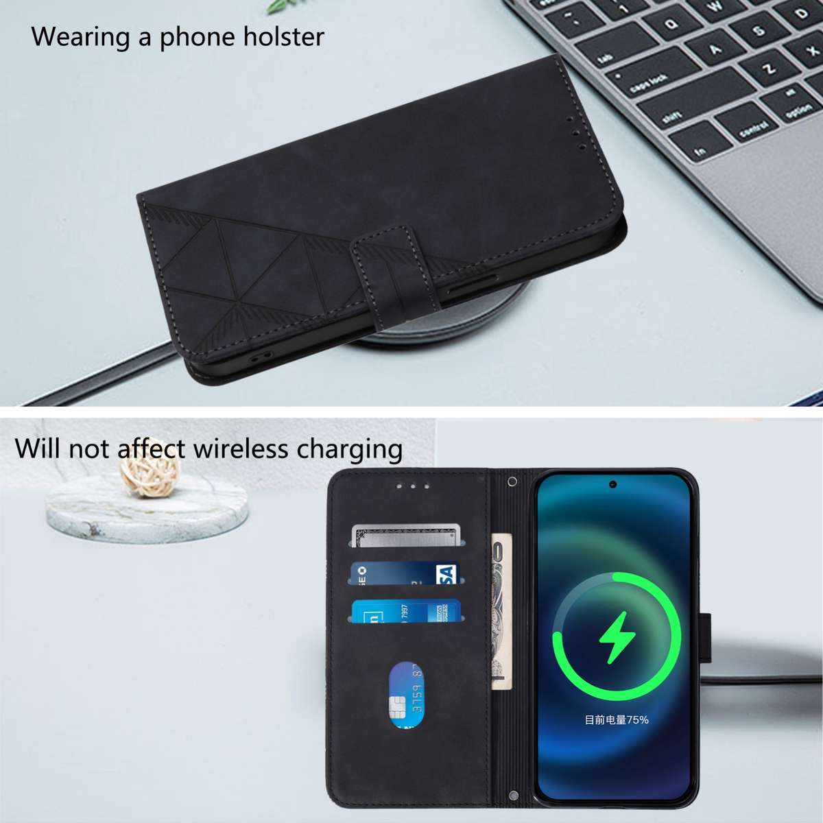 For Redmi K80 / K80 Pro Crossbody 3D Embossed Flip Leather Phone Case(Black)