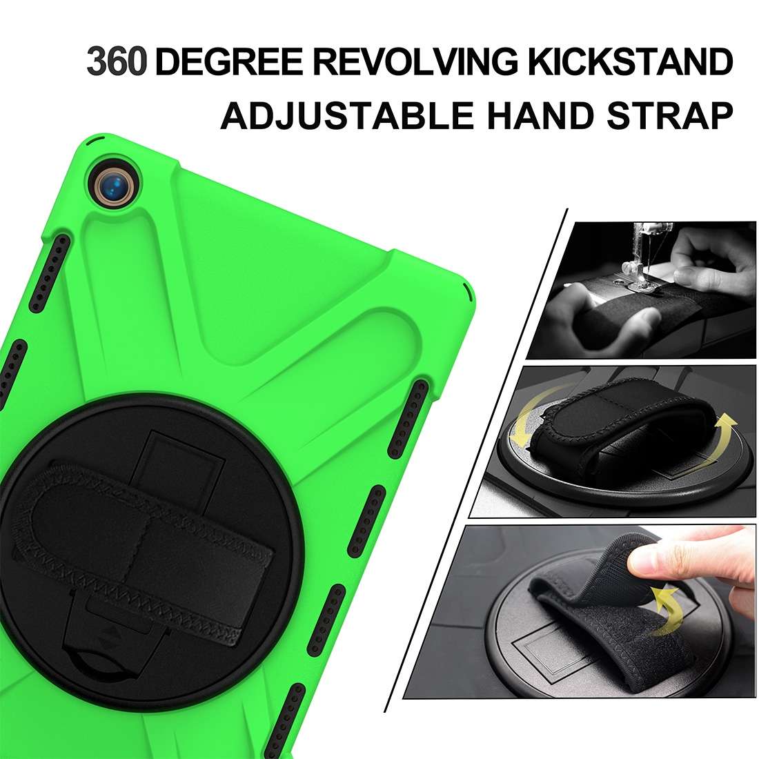 For Huawei MediaPad M5 10.8 Shockproof Colorful Silicone + PC Protective Case with Hol ... (Green)