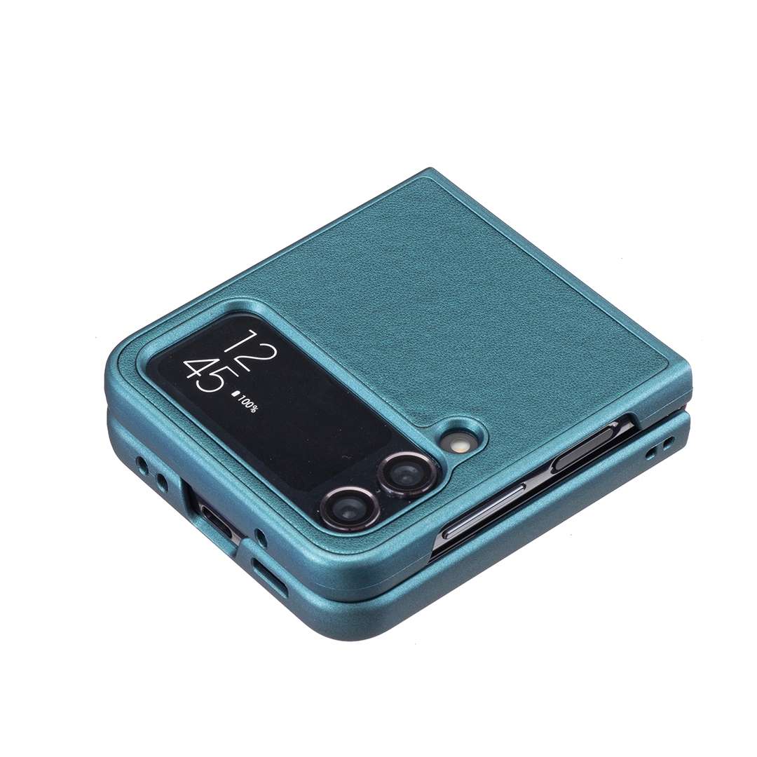 For Samsung Galaxy Z Flip4 Rhombus-shaped Leather Back Cover Phone Case(Green)