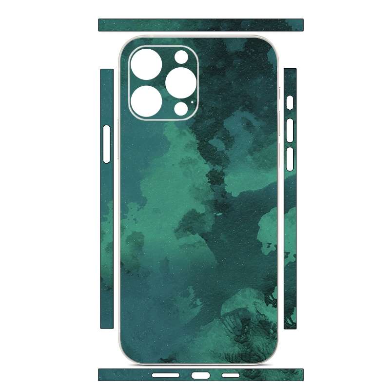 For iPhone 14 Pro Max All-inclusive PET Phone Decal Adhesive Sticker(Dark Green Seabed)