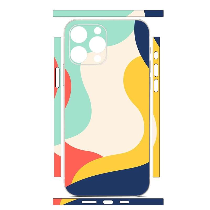 For iPhone 14 Pro Max All-inclusive PET Phone Decal Adhesive Sticker(White Yellow)