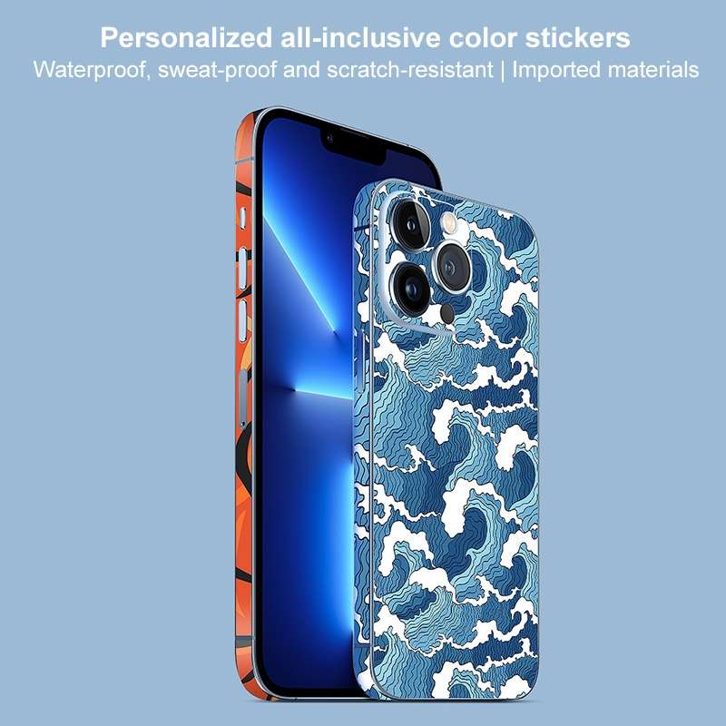 For iPhone 14 Pro Max All-inclusive PET Phone Decal Adhesive Sticker(Black)