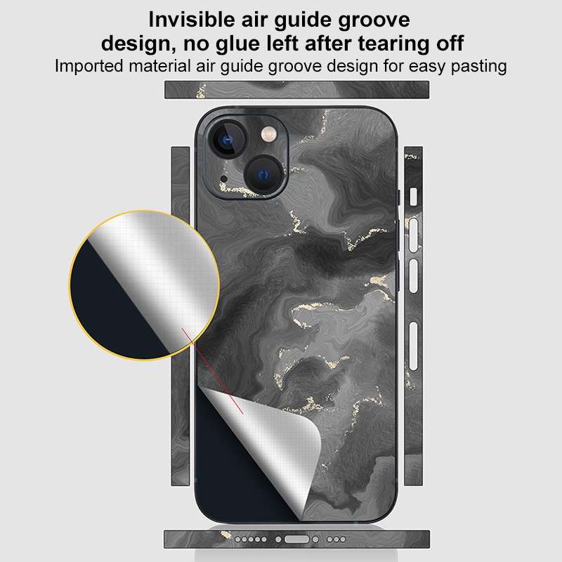 For iPhone 14 Pro Max All-inclusive PET Phone Decal Adhesive Sticker(Black)