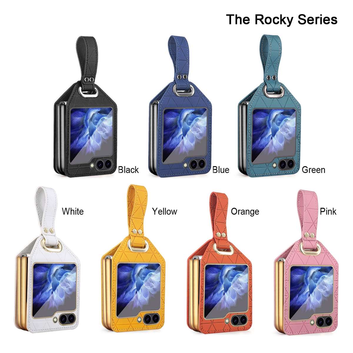 For Samsung Galaxy Z Flip6 / Flip7 FE Electroplating PC Hybrid PU Leather Phone Case w ... (White)