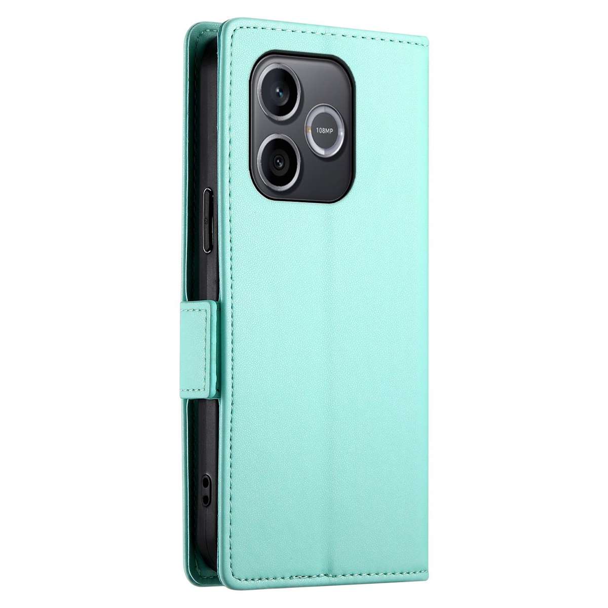 For Honor 600 Lite Global Side Buckle Magnetic Frosted Leather Phone Case(Mint Green)