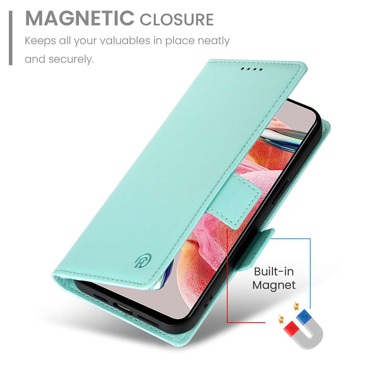 For Honor 600 Lite Global Side Buckle Magnetic Frosted Leather Phone Case(Mint Green)