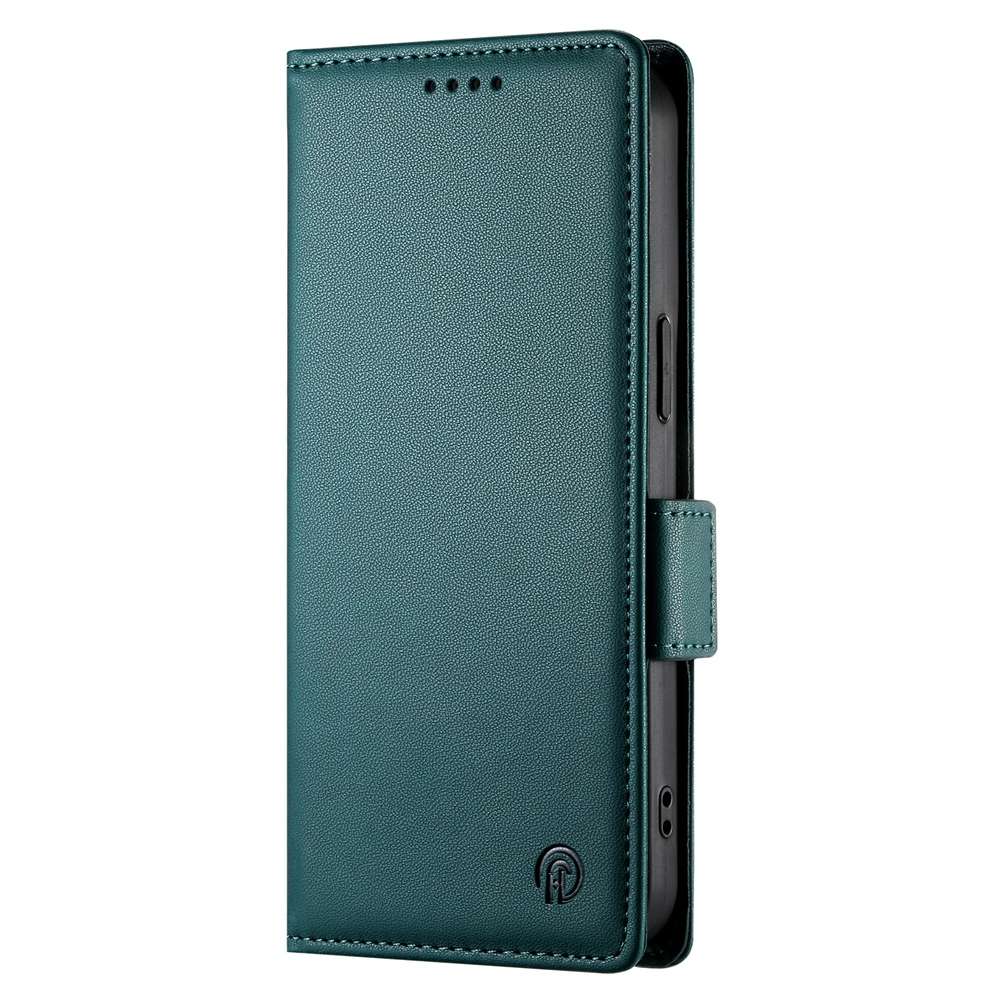 For Redmi 14C 4G Side Buckle Magnetic Frosted Leather Phone Case(Dark Green)
