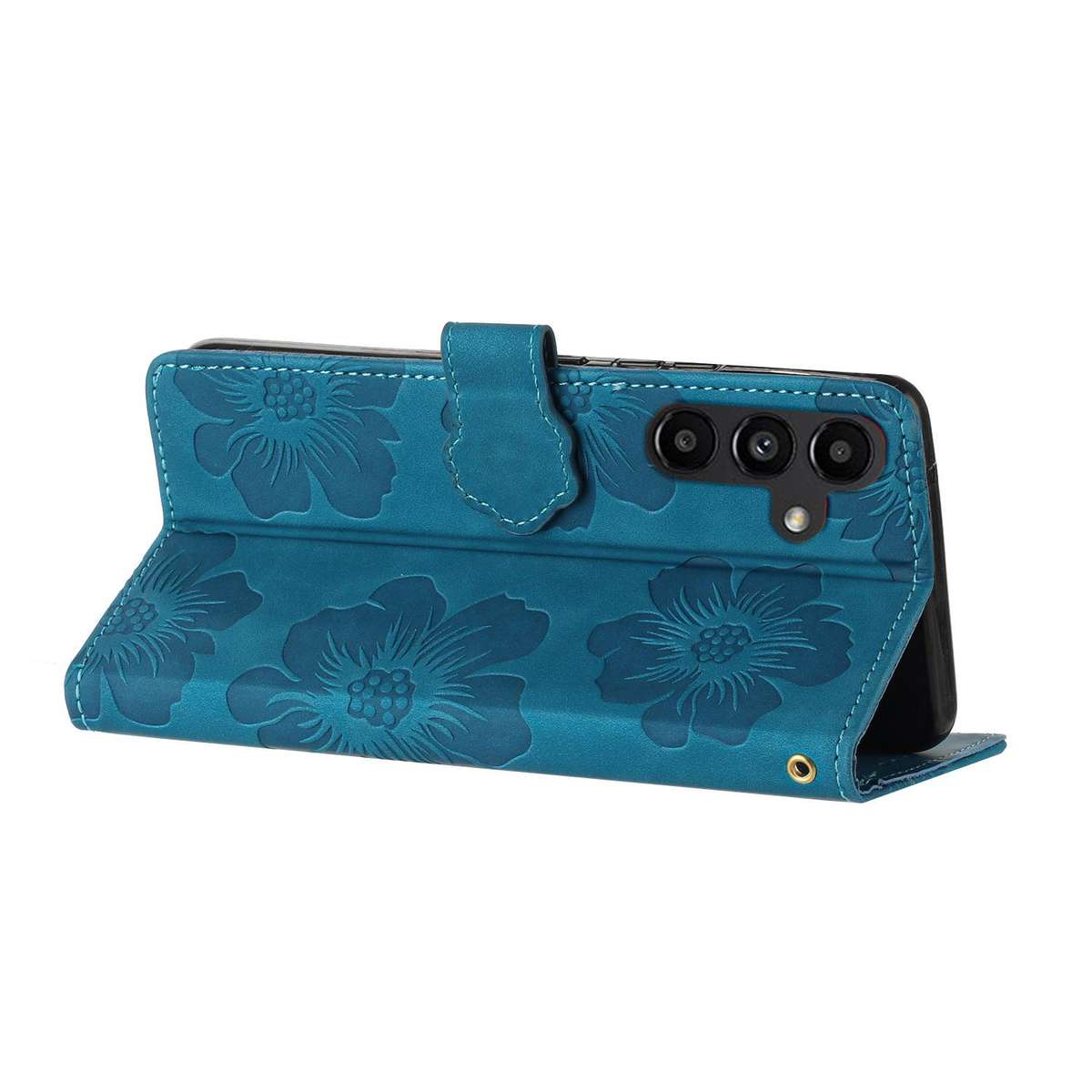 For Redmi K90/Poco F8 Pro Flower Embossing Pattern Leather Phone Case(Blue)