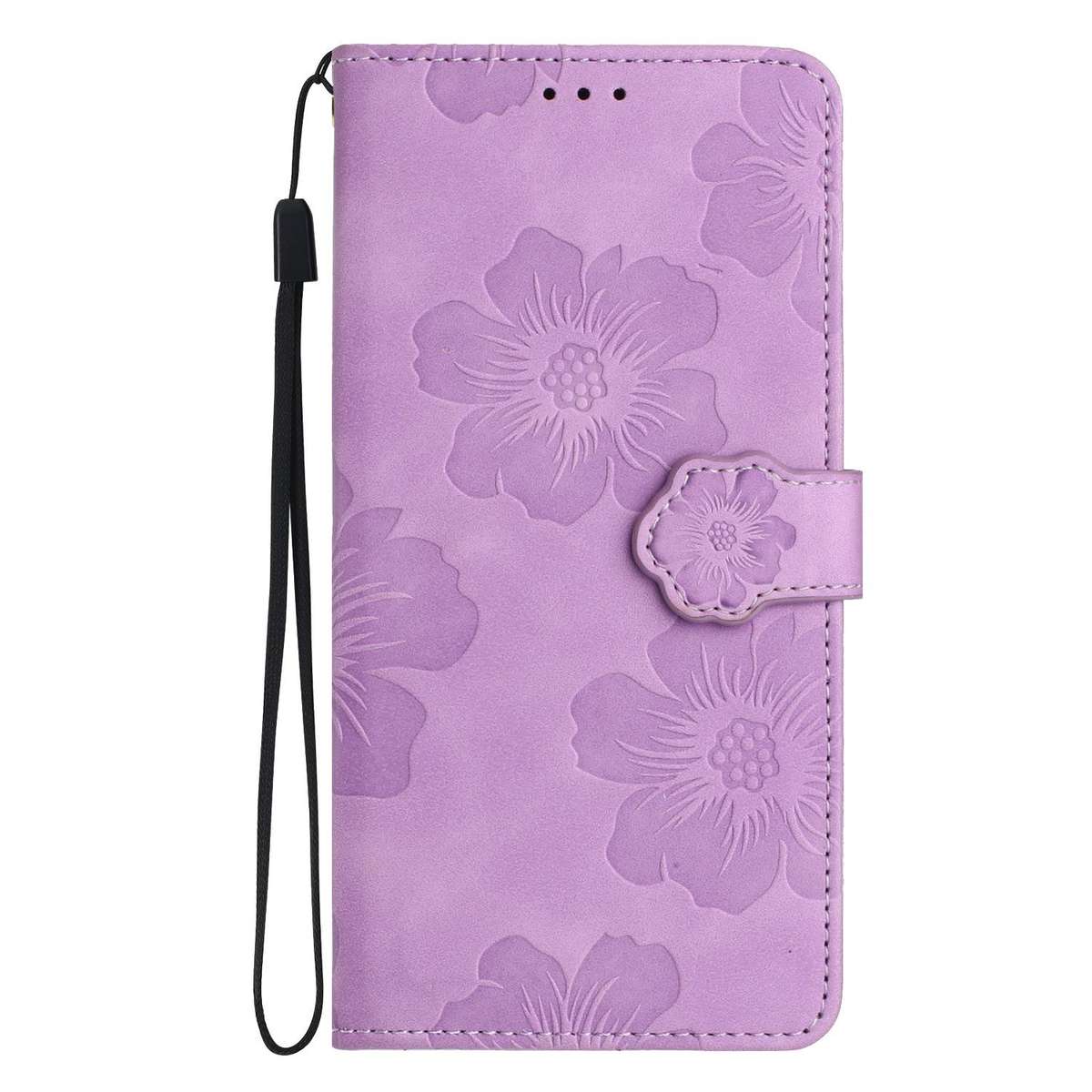 For Redmi K90/Poco F8 Pro Flower Embossing Pattern Leather Phone Case(Purple)
