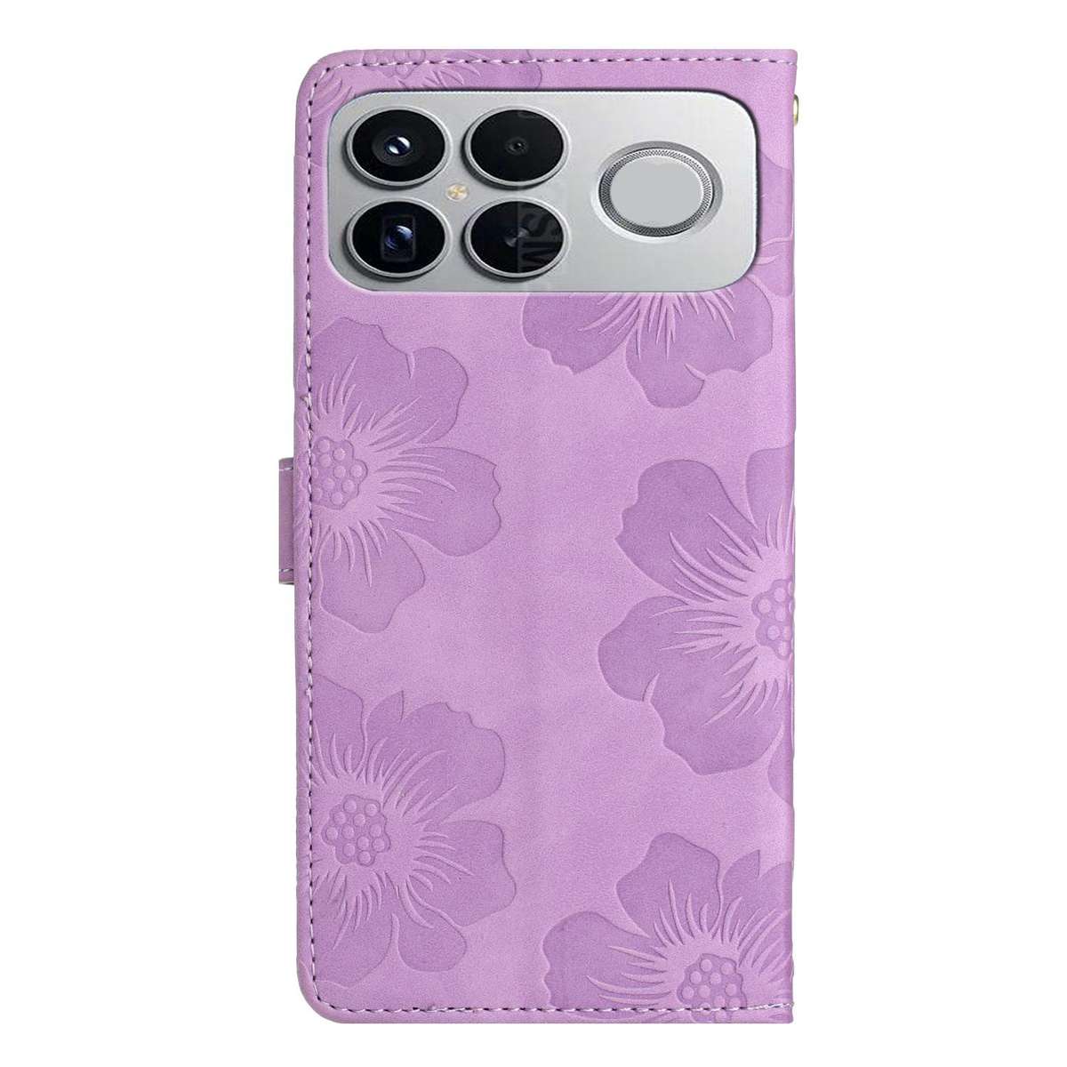 For Redmi K90/Poco F8 Pro Flower Embossing Pattern Leather Phone Case(Purple)