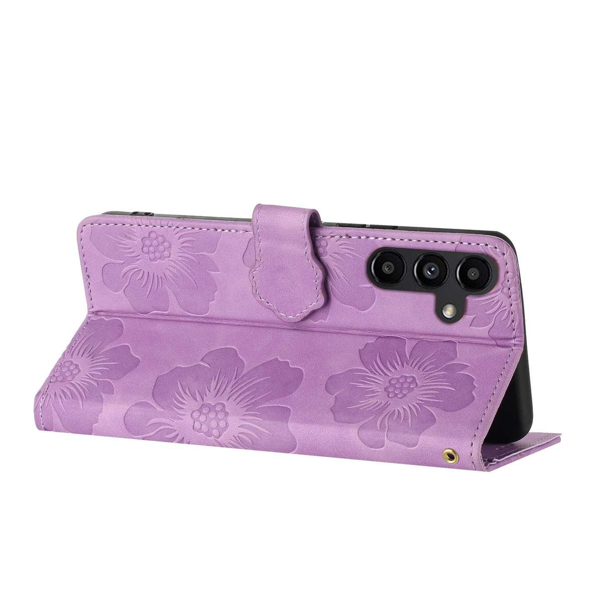 For Redmi K90/Poco F8 Pro Flower Embossing Pattern Leather Phone Case(Purple)