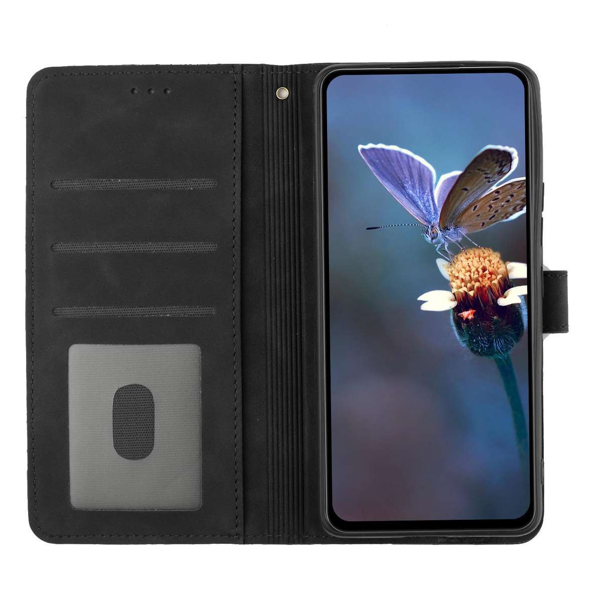 For Redmi K90/Poco F8 Pro Flower Embossing Pattern Leather Phone Case(Black)