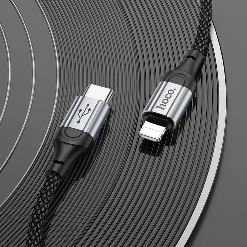 hoco X102 USB-C / Type-C to 8 Pin Fresh PD Charging Data Cable, Length:1m(Black)