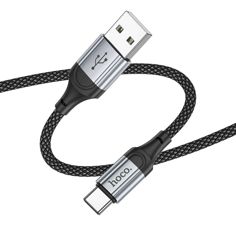 hoco X102 USB to USB-C / Type-C Fresh 3A Charging Data Cable, Length:1m(Black)