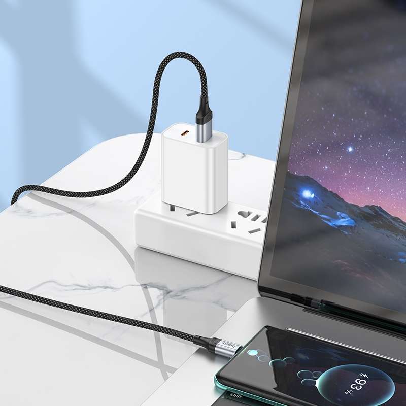 hoco X102 USB to USB-C / Type-C Fresh 3A Charging Data Cable, Length:1m(Black)