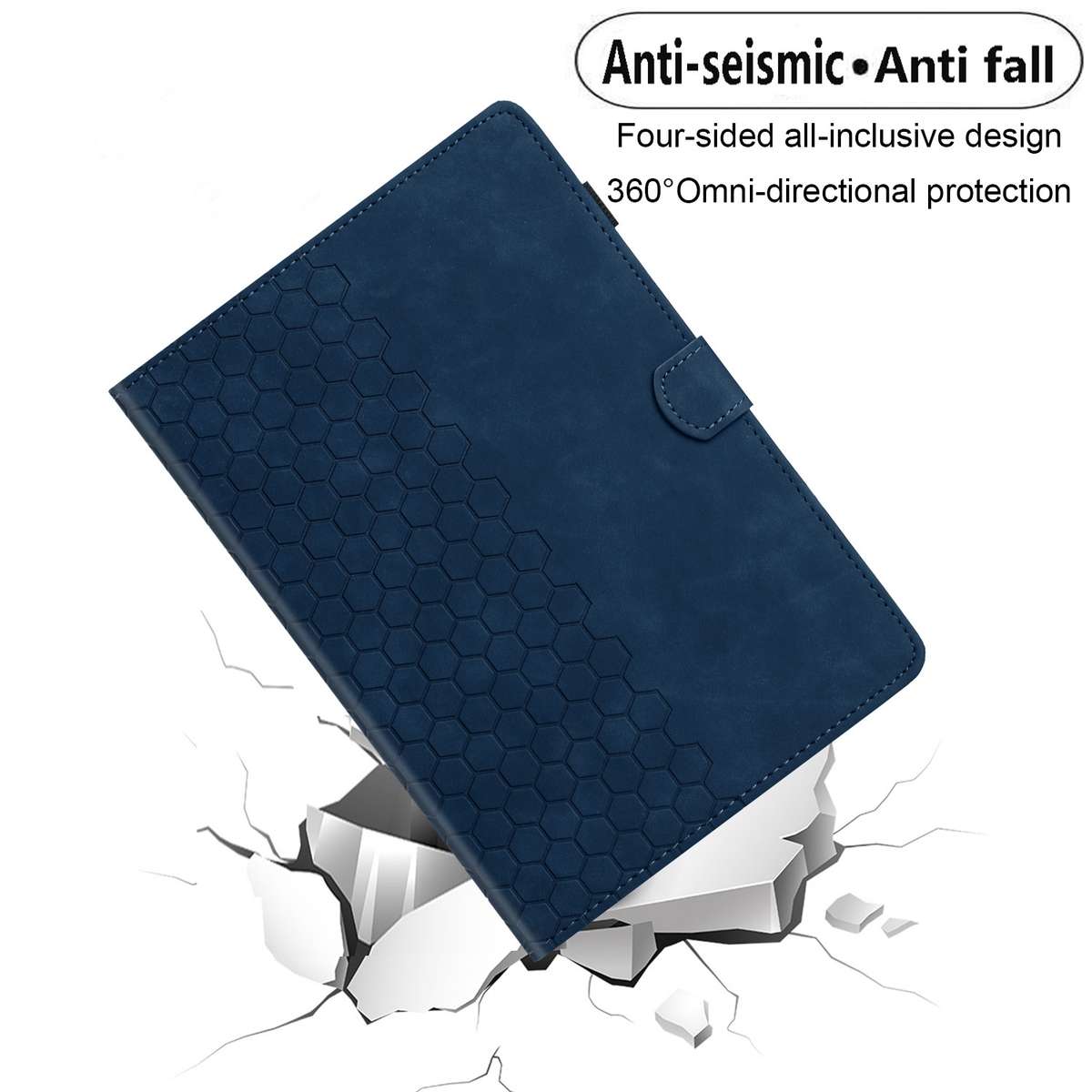 For Samsung Galaxy Tab A7 Lite T220 Honeycomb Embossed Leather Tablet Case(Blue)