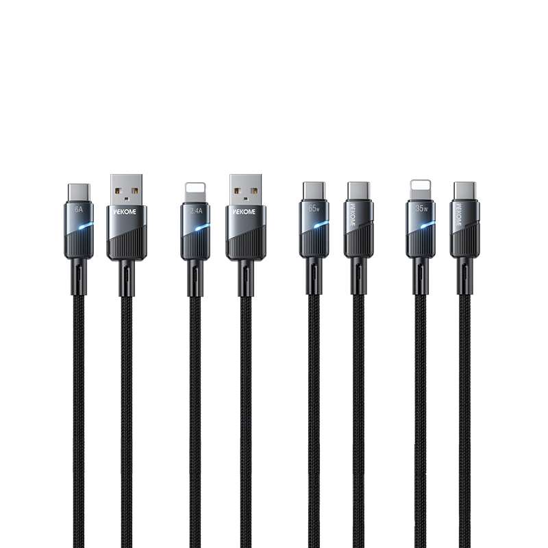 WK WDC-38 Intelligent Power-off 1m PD65W Type-C to Type-C Fast Charging Data Cable(Black)