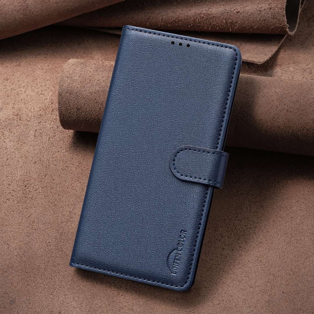 For Redmi 14C 4G Litchi Texture RFID Anti-theft Leather Phone Case(Blue)