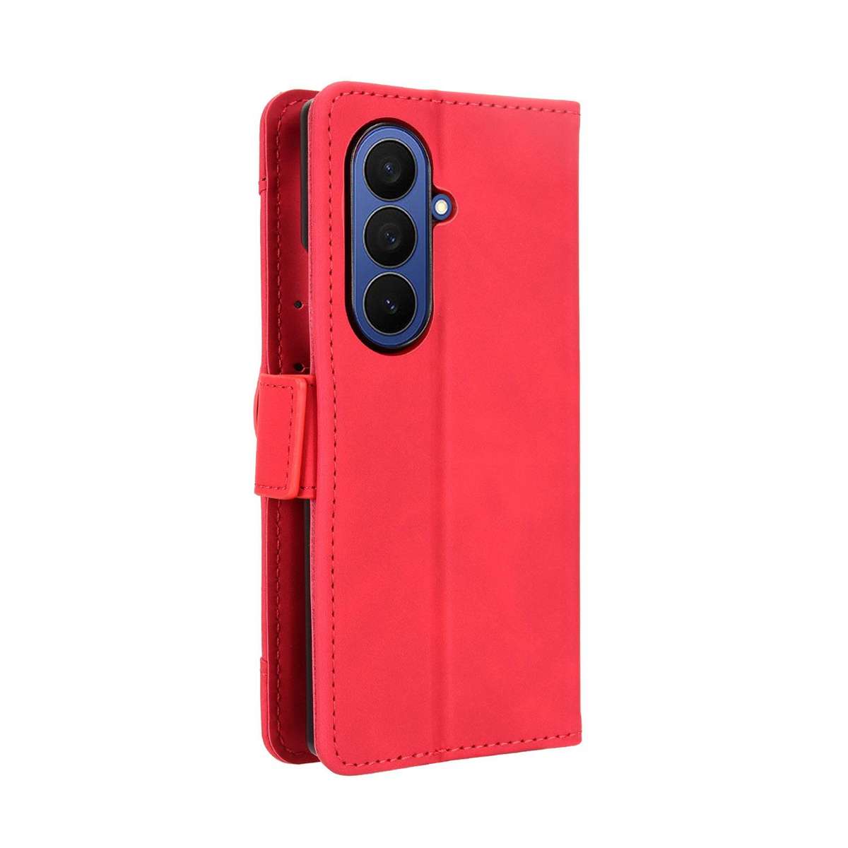 For Samsung Galaxy Z Fold7 Skin Feel Calf Texture Card Slots Leather Phone Case(Red)