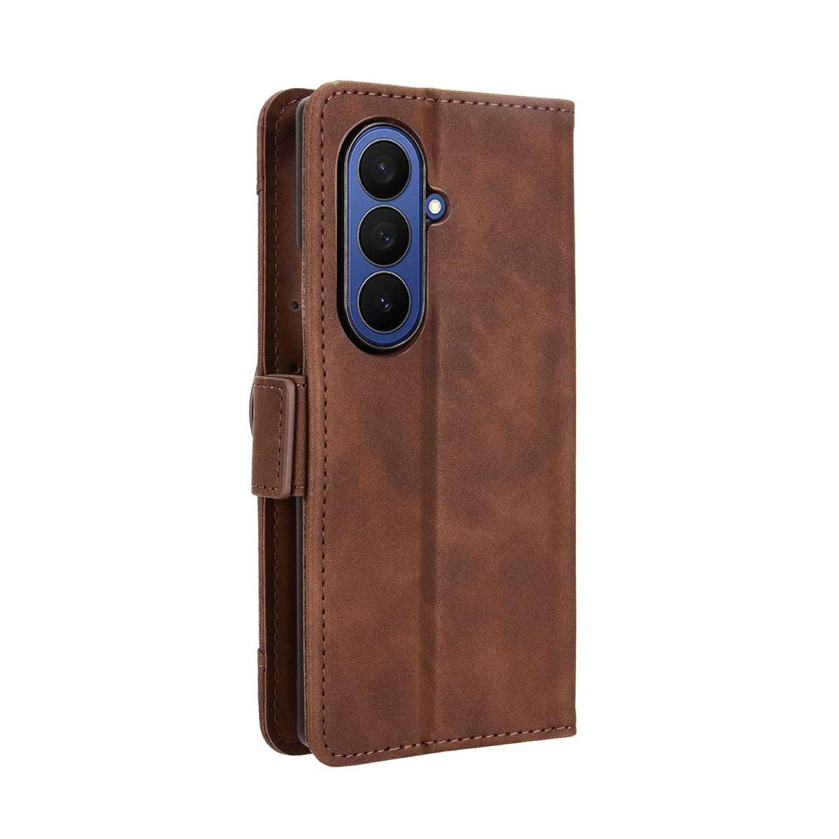 For Samsung Galaxy Z Fold7 Skin Feel Calf Texture Card Slots Leather Phone Case(Brown)