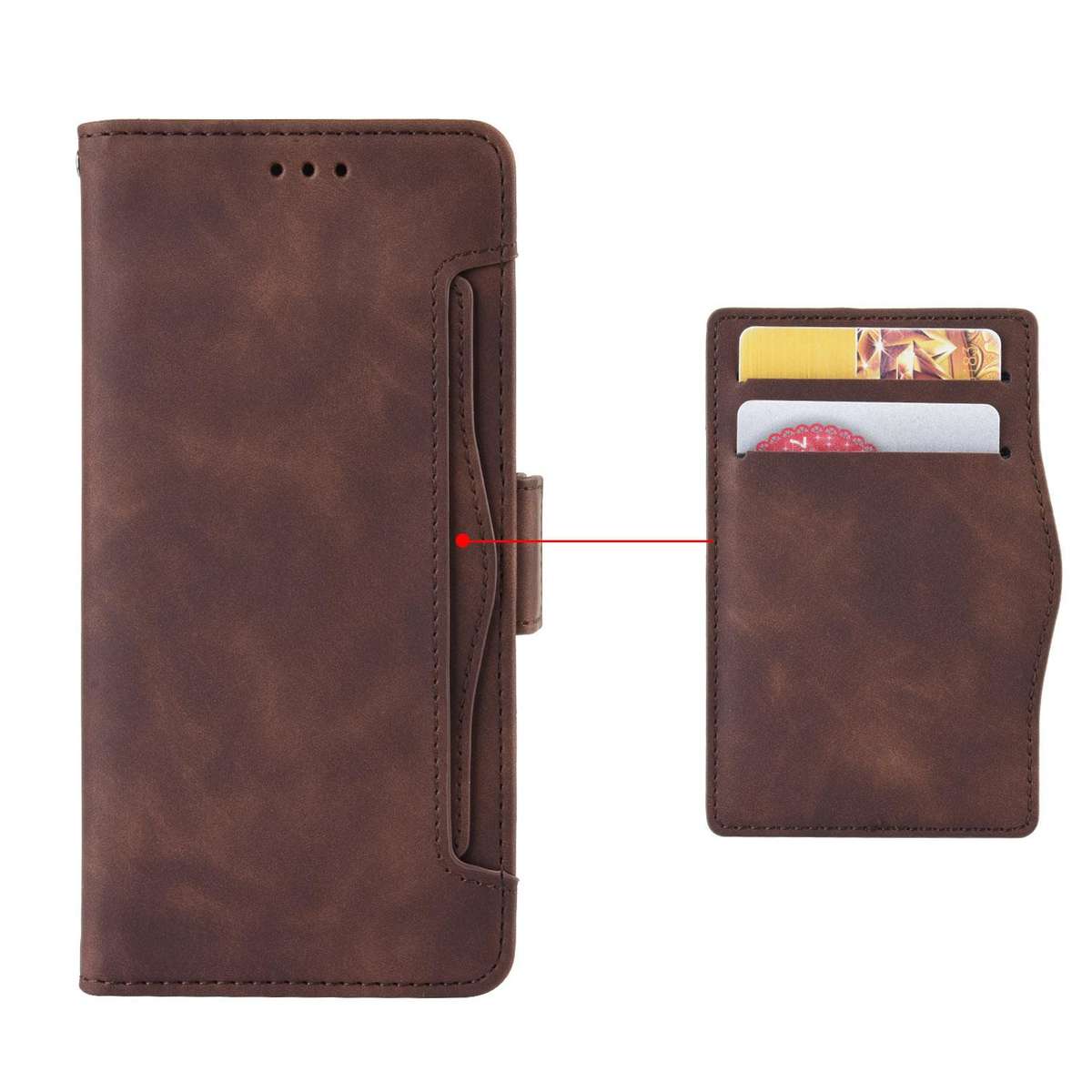 For Samsung Galaxy Z Fold7 Skin Feel Calf Texture Card Slots Leather Phone Case(Brown)