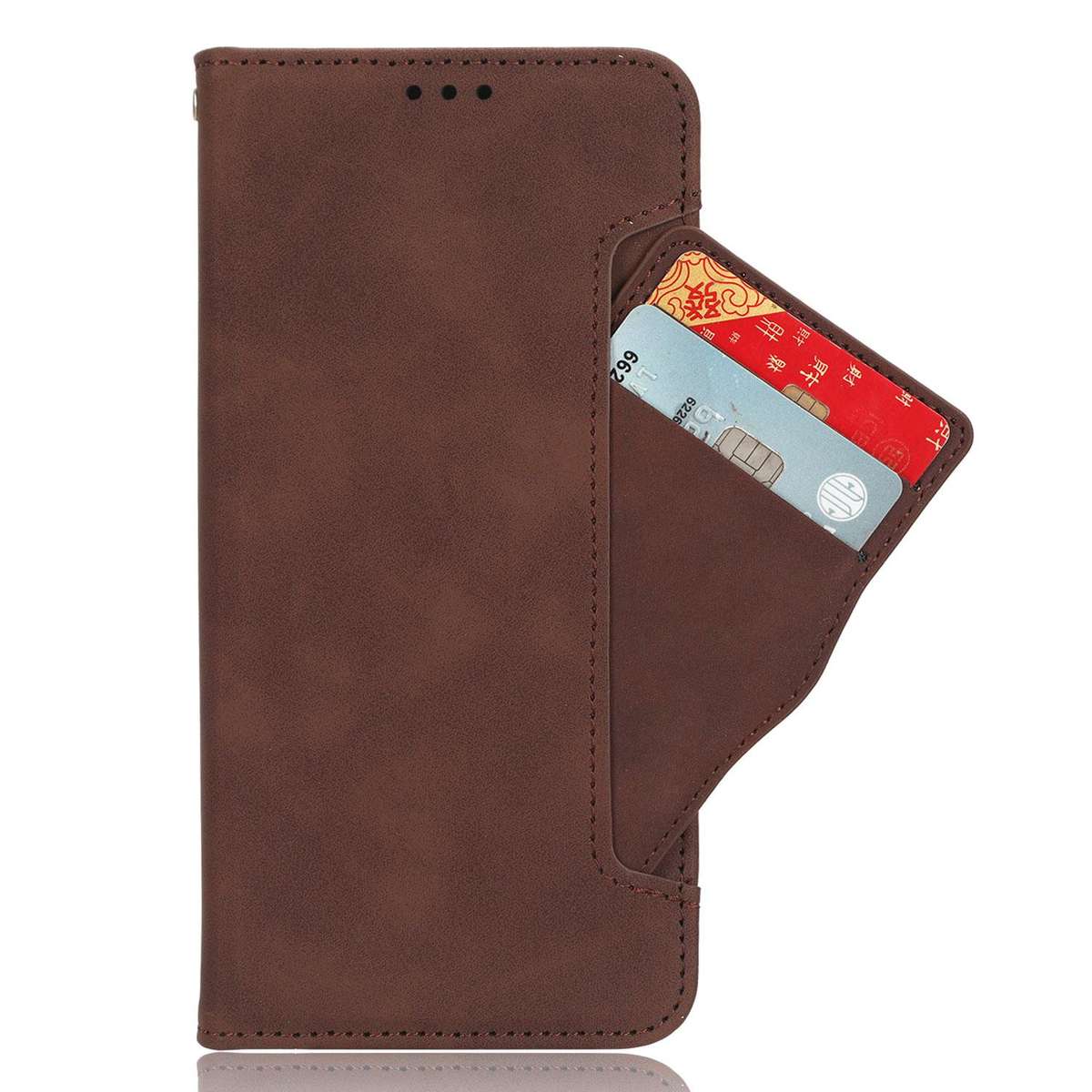 For Samsung Galaxy Z Fold7 Skin Feel Calf Texture Card Slots Leather Phone Case(Brown)