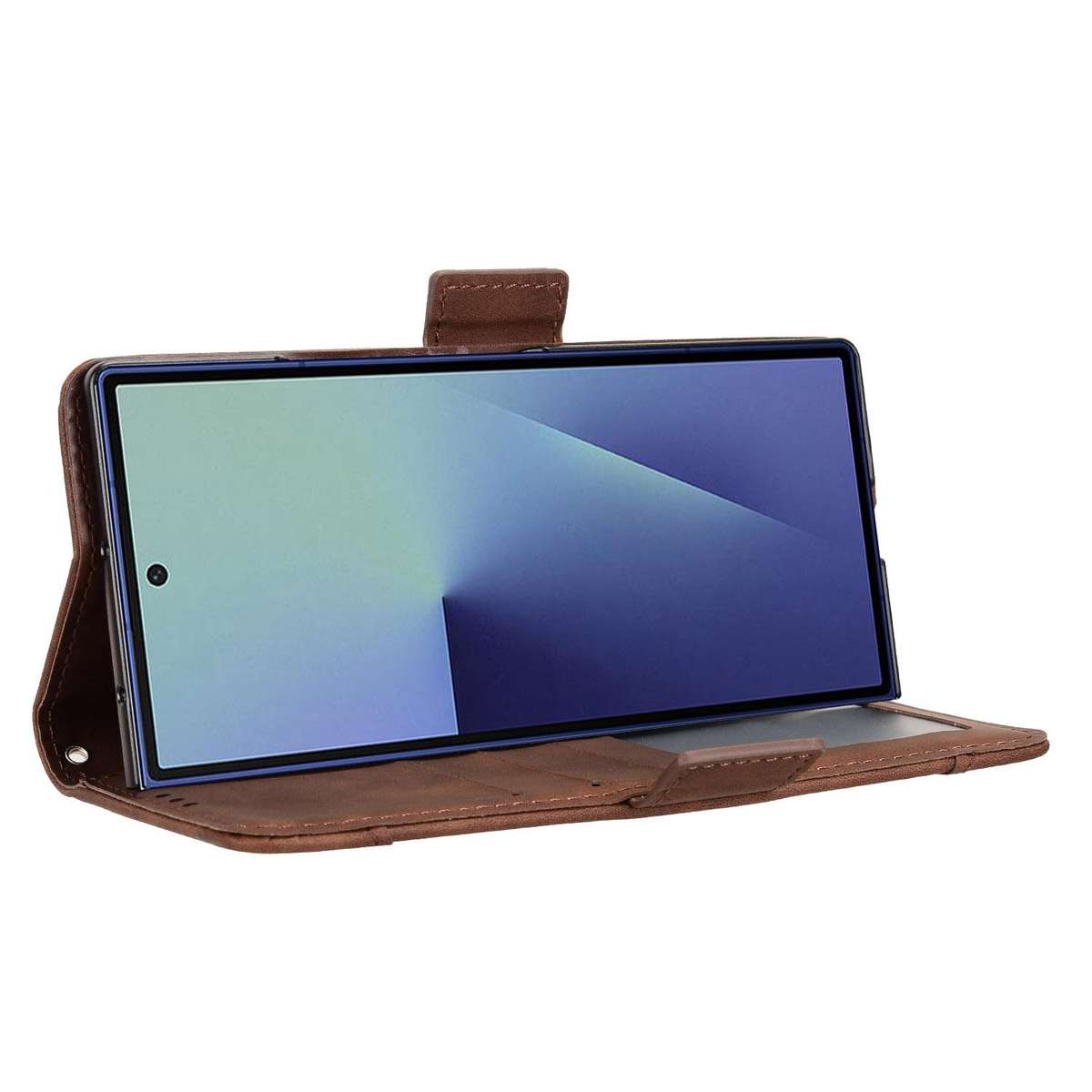 For Samsung Galaxy Z Fold7 Skin Feel Calf Texture Card Slots Leather Phone Case(Brown)
