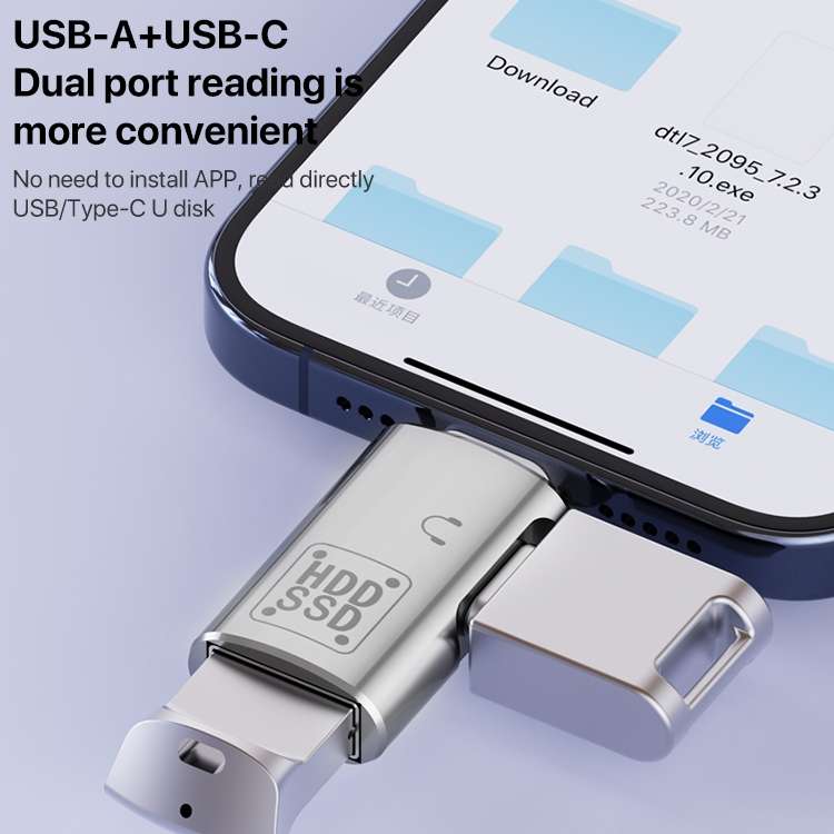 USB-C / Type-C to USB, USB-C / Type-C OTG Adapter Support Earphone & Data Transmission(Silver)