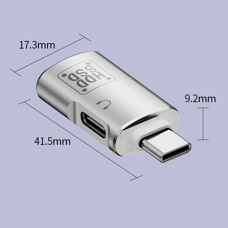 USB-C / Type-C to USB, USB-C / Type-C OTG Adapter Support Earphone & Data Transmission(Silver)