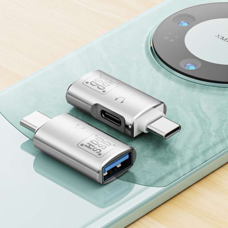 USB-C / Type-C to USB, USB-C / Type-C OTG Adapter Support Earphone & Data Transmission(Silver)