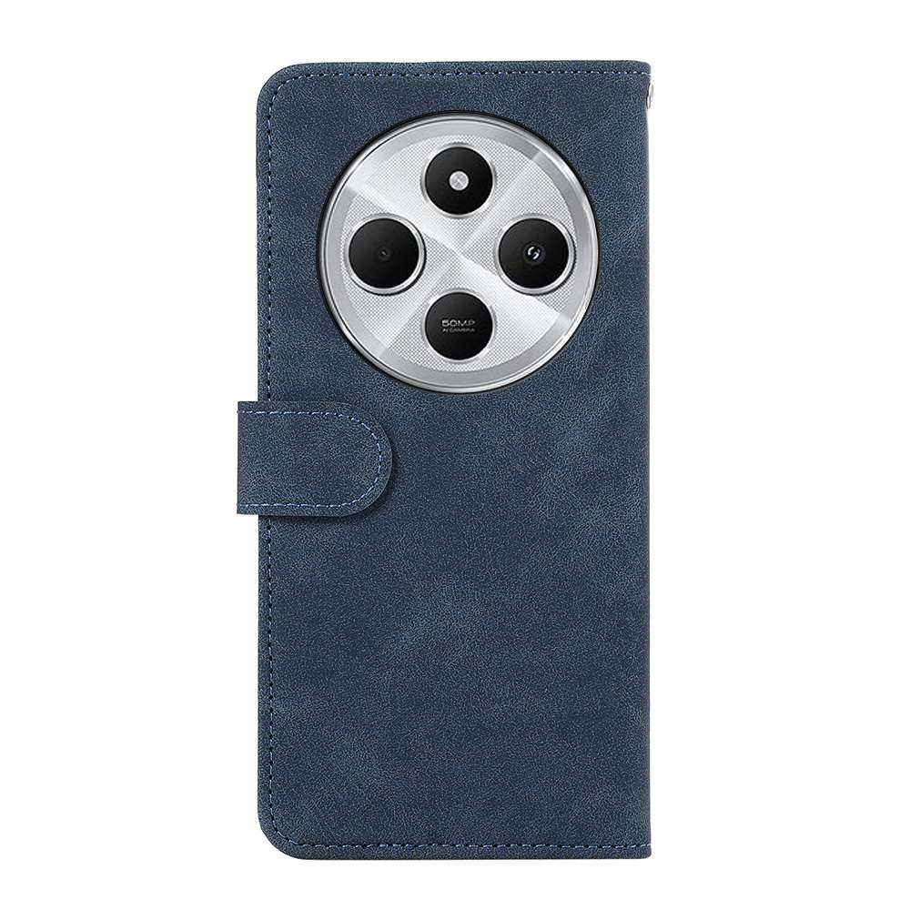 For Redmi 14C 4G ABEEL Color Block Magnetic RFID Leather Phone Case(Blue-Brown)