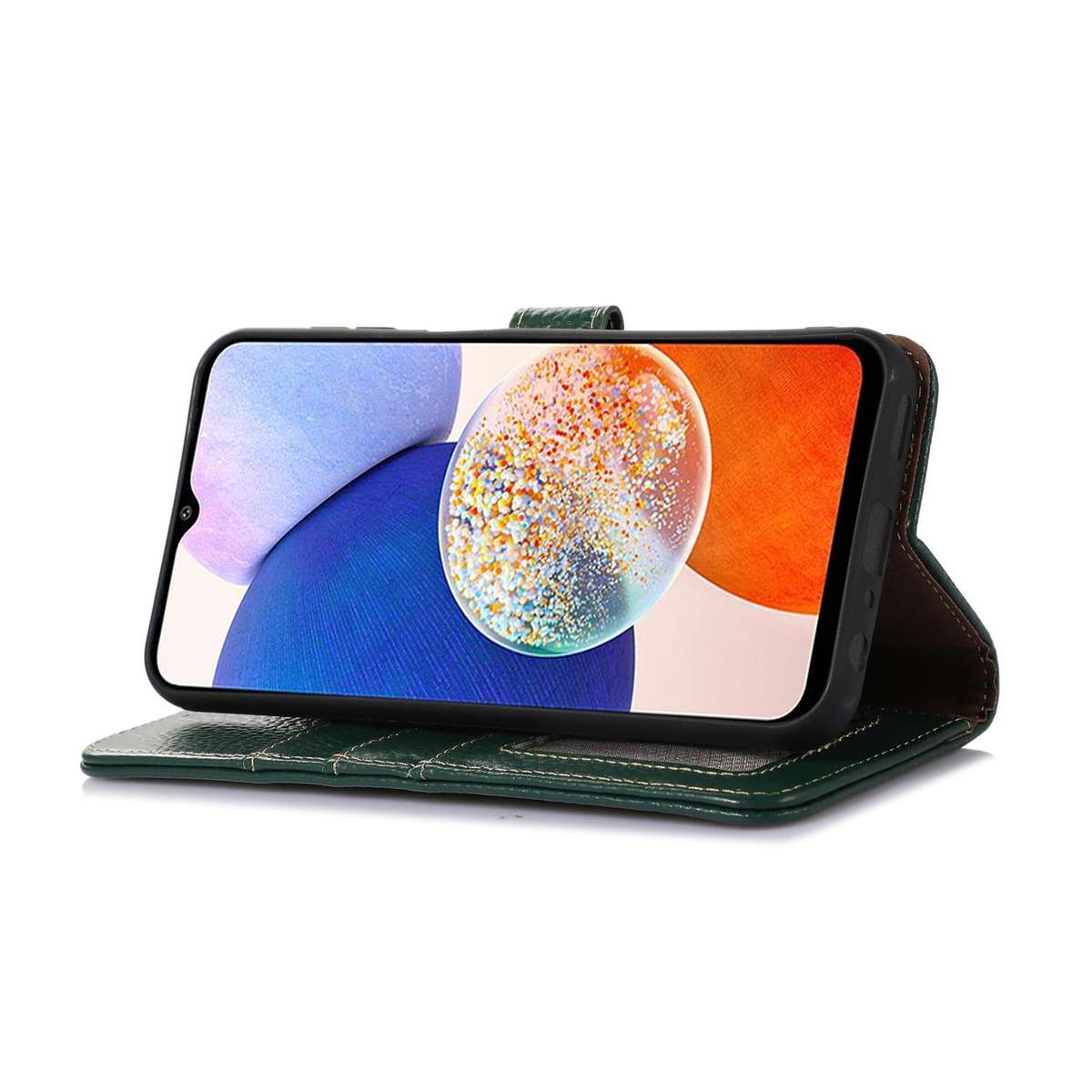 For Redmi K90/Poco F8 Pro Genuine Leather Litchi Texture RFID Leather Phone Case(Green)