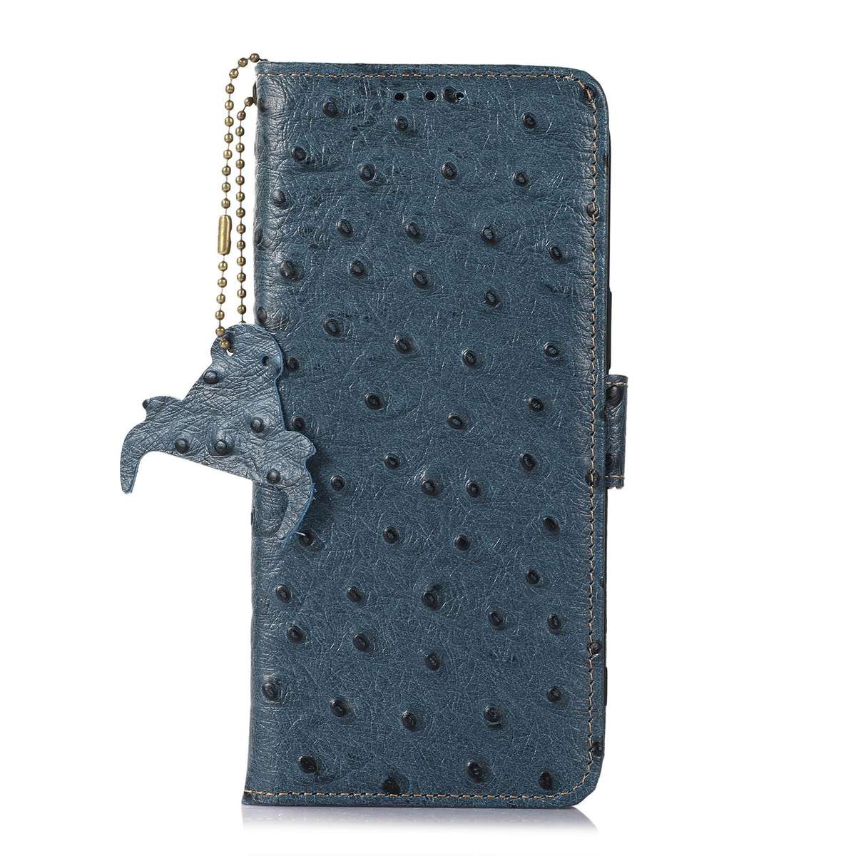 For Redmi K90/Poco F8 Pro Ostrich Pattern Genuine Leather RFID Phone Case(Blue)