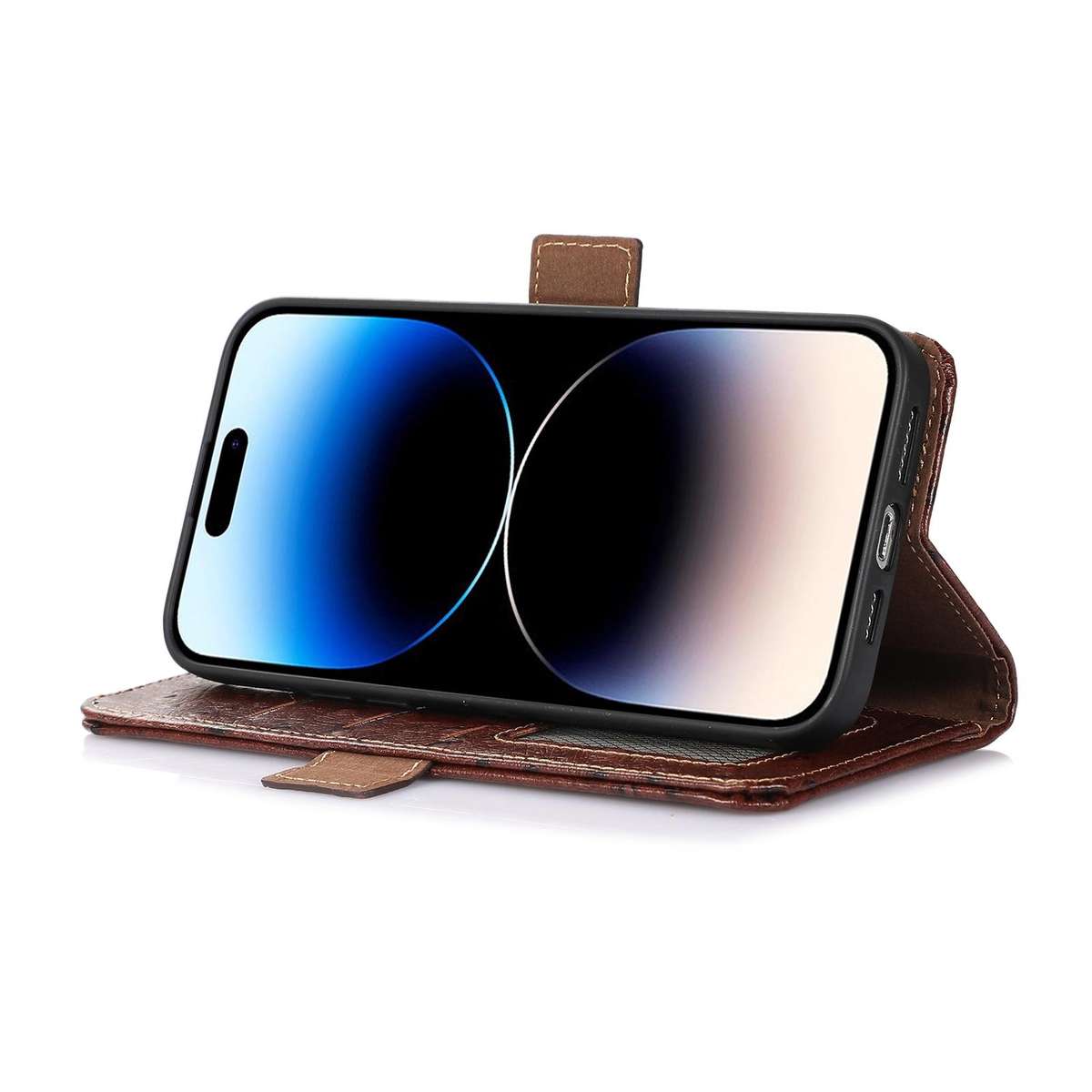 For Redmi K90/Poco F8 Pro Ostrich Pattern Genuine Leather RFID Phone Case(Coffee)