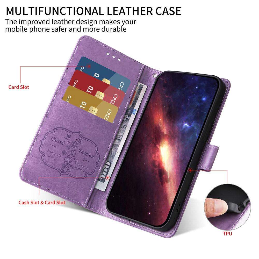 For Xiaomi 15 Ultra Embossed Butterfly Flowers Leather Phone Case(Purple)