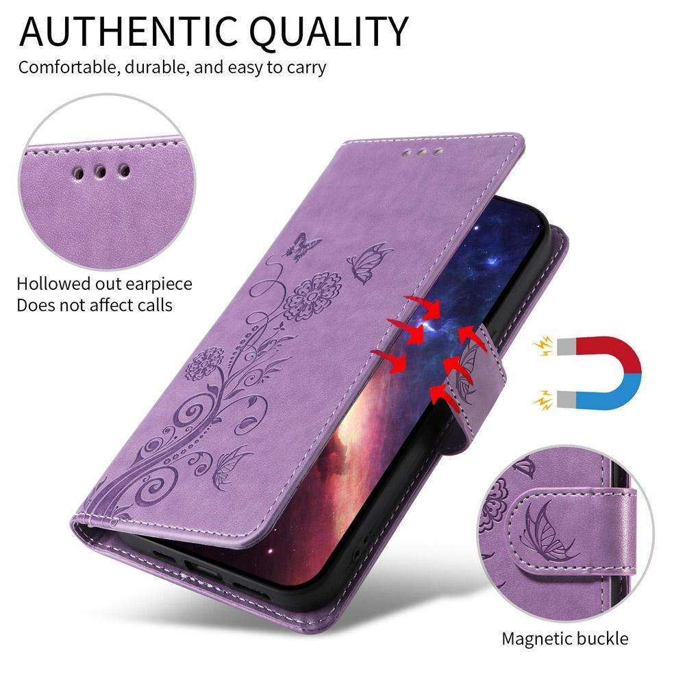 For Xiaomi 15 Ultra Embossed Butterfly Flowers Leather Phone Case(Purple)