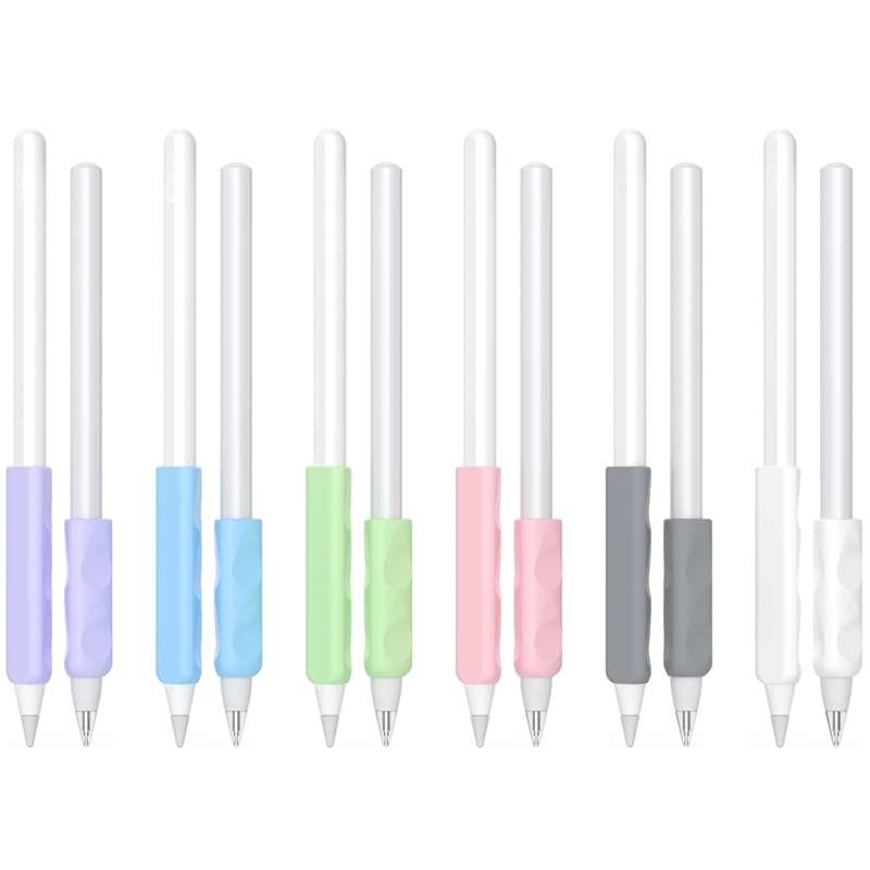 For Apple Pencil & Huawei M-Pencil Series Universal Stylus Silicone Protective Grip Cover(Grey)