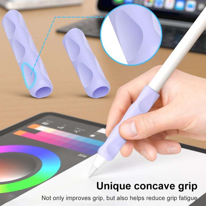 For Apple Pencil & Huawei M-Pencil Series Universal Stylus Silicone Protective Grip Cover(Grey)